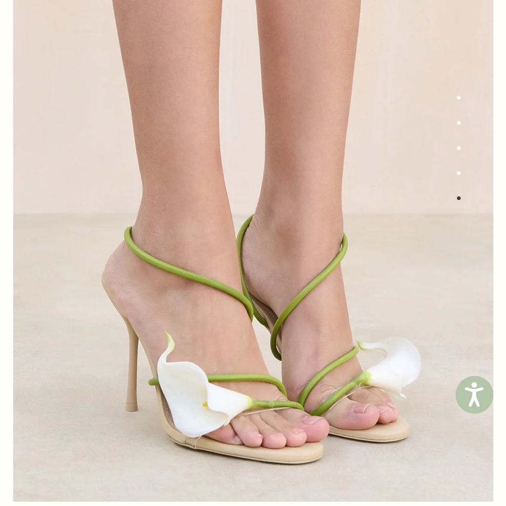 Cult Gaia Cassidy Heels Calla Lily Floral Statement Stiletto Sandal 37.5 - Picture 2 of 12